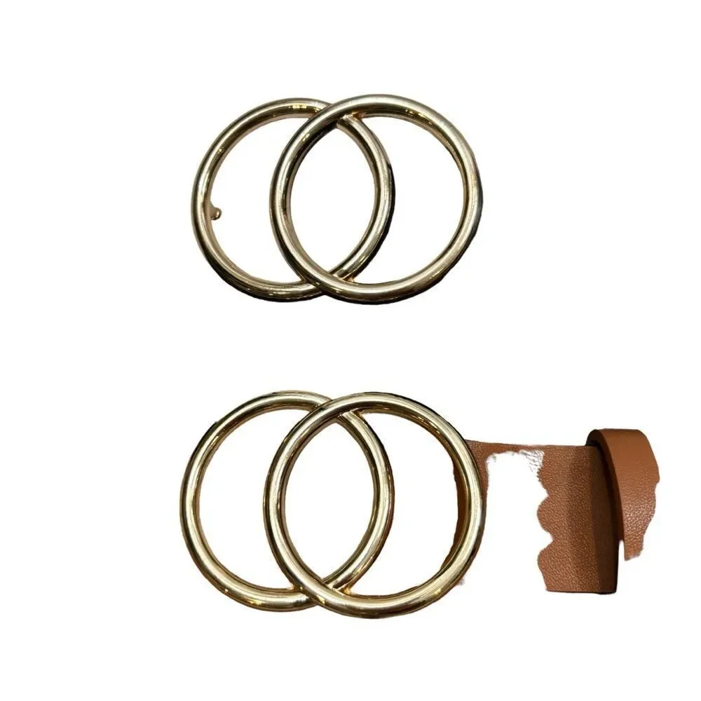 Lot of two Ladies Faux Leather‎ Double Ring Belts 29-37”